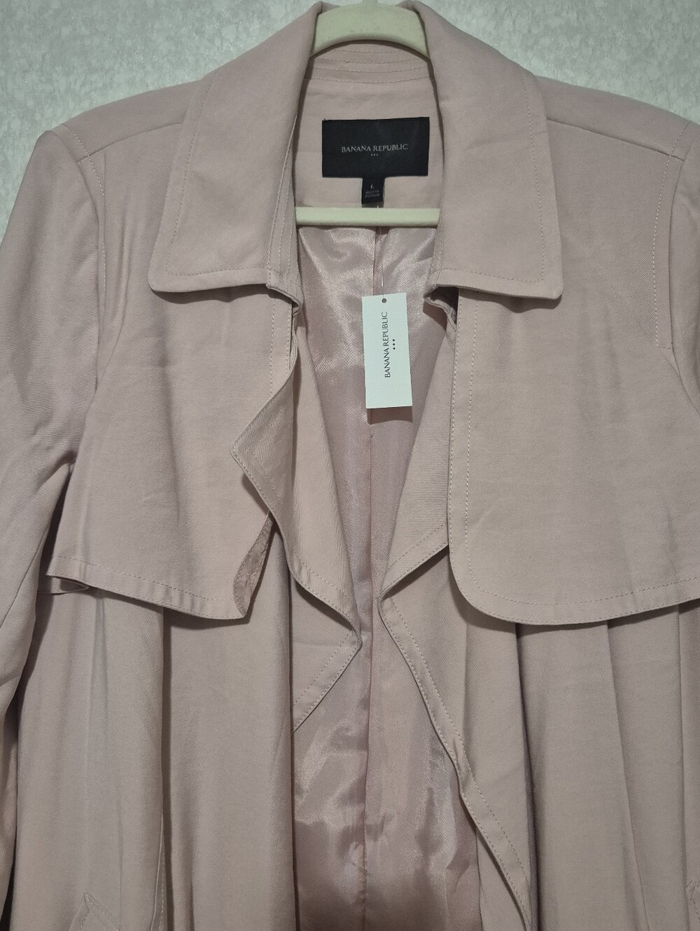 NWT Banana Republic Pale Pink Trench Coat..SIZE:L - Picture 4 of 14